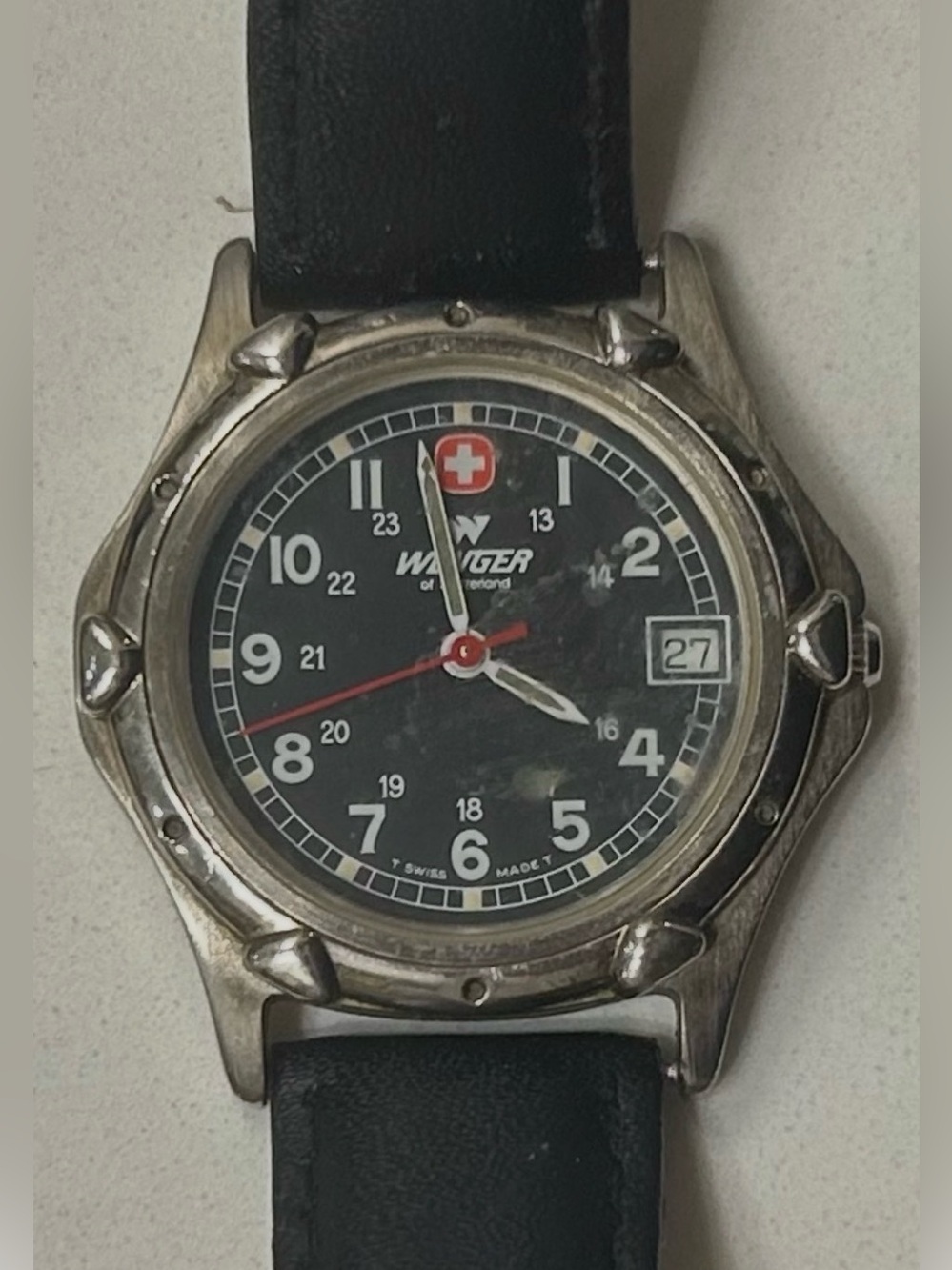 Wenger Swiss Military Men’s Watch Black Dial Date Stainless Steel Swiss Made